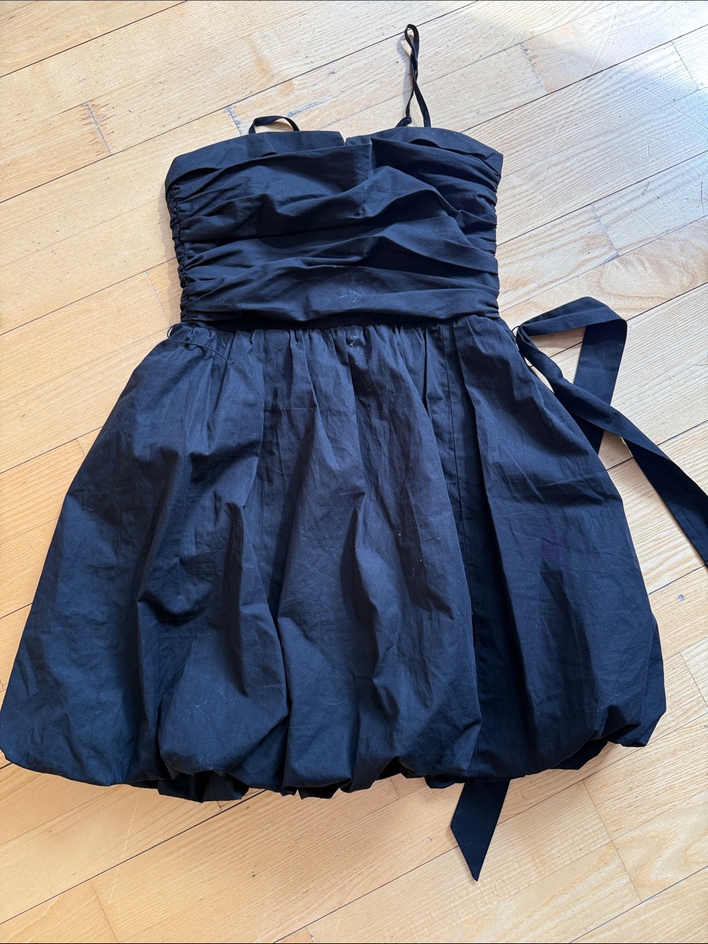 Zara Black Strapless Bubble Hem Party Dress